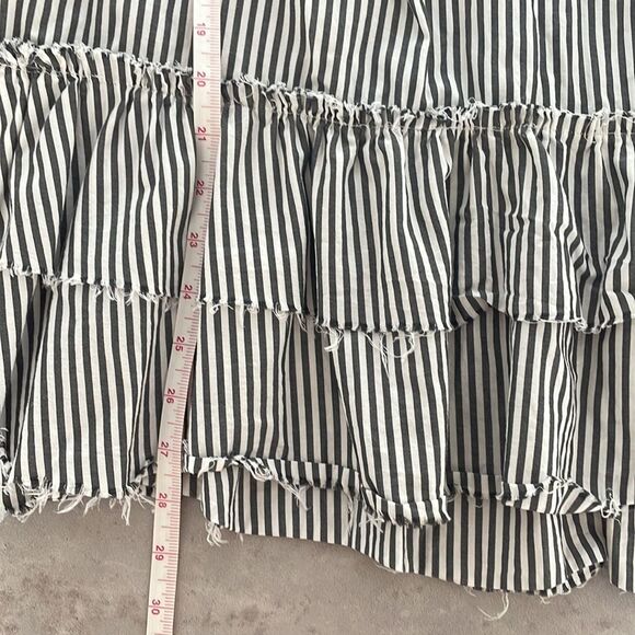 ZARA Woman Premium Denim Collection off-the-shoulder flounced dress raw‎ hem M - Picture 10 of 11